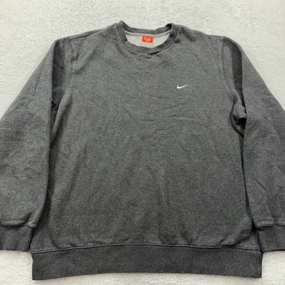 Nike Athletic Dept Mens XXL Crewneck Sweatshirt Charcoal Grey Embroidered Swoosh